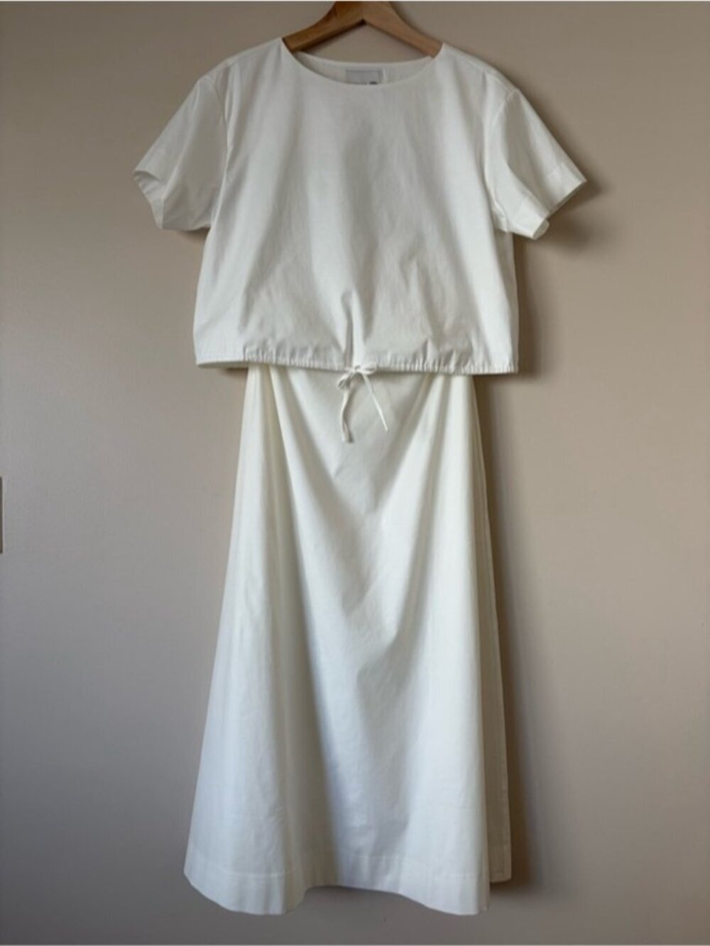 NEW Reformation Jordan Two Piece Short Sleeve Skirt Set Cotton White | US 4 UK 8 - Picture 6 of 16